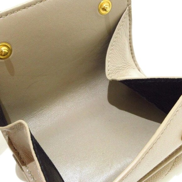 SAINT LAURENT PARIS Monogram Origami Tiny Wallet Beige Grain Leather 425-081125 - Picture 8 of 10